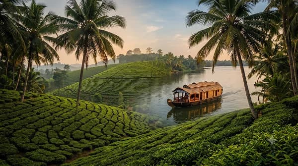 Enchanting Kerala Houseboat & Hill Station